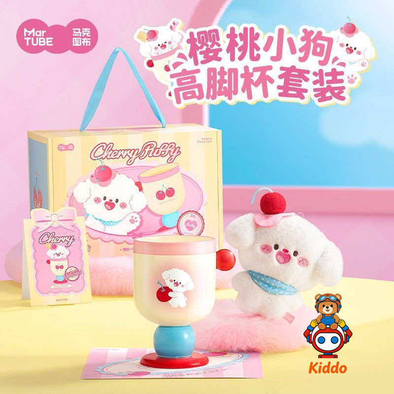 ร้อนขายของแท้แก้วเนื้อผ้าเชอร์รี่ลูกสุนัขอบอุ่นIglooกระติกน้ําร้อนถ้วยของขวัญกล่องคู่ของขวัญวันเกิดส