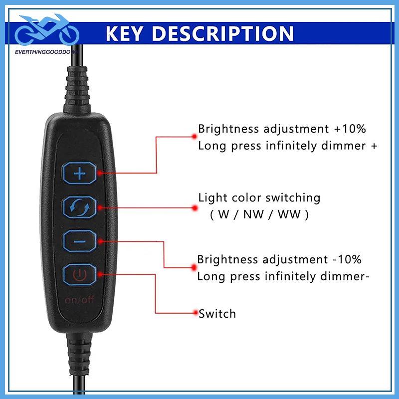 EVER 1.5M USB 5V LED Tri-สี Dimming สวิทช์สีสาย Dimmer 4-Key Controller 2CH สําหรับแรงดันต่ํา LED CC
