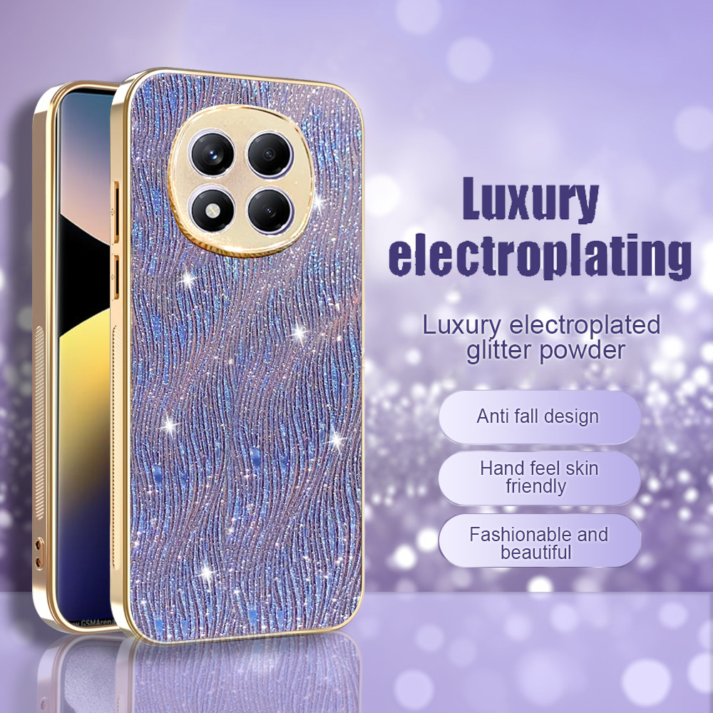 ปลอกสําหรับ Xiaomi Redmi หมายเหตุ 15 Pro Plus Note15 Pro Note15Pro 15Pro + 4G 5G ระลอกน้ําหรูหรา Electroplated Gold สาวเคสโทรศัพท์กันกระแทกป้องกันกลับ Hard Cover