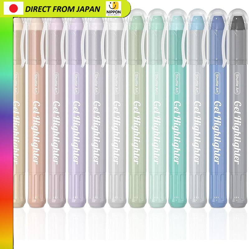 【From Japan】
Shuttle Art Smoky Color Highlighter 12-Color Set Solid Highlighter Marker Soft Shades Q