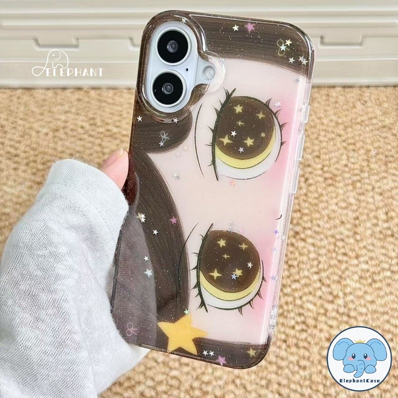 เคสไอโฟน17 14เคสผงกะพริบ ลายตาแคตรูนดาว น่ารัก2026 สำหรับ IPhone 17 13 15 16 12 11 14 Pro Max XR X XS 7 8 16 15 14 Plus - รูปที่ 4