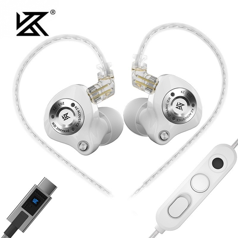 KZ EDZ หูฟังความถี่สูงพิเศษ Dual Damping HiFi Bass หูฟังเพลง Monitor IEM เกมชุดหูฟังพร้อมไมโครโฟน