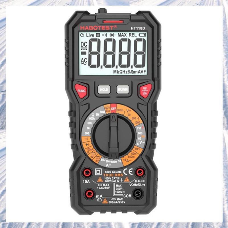 HT118A/C/D มัลติมิเตอร์แบบดิจิตอลระดับมืออาชีพพร้อมจอแสดงผลดิจิตอลอัตโนมัติแบ็คไลท์คู่