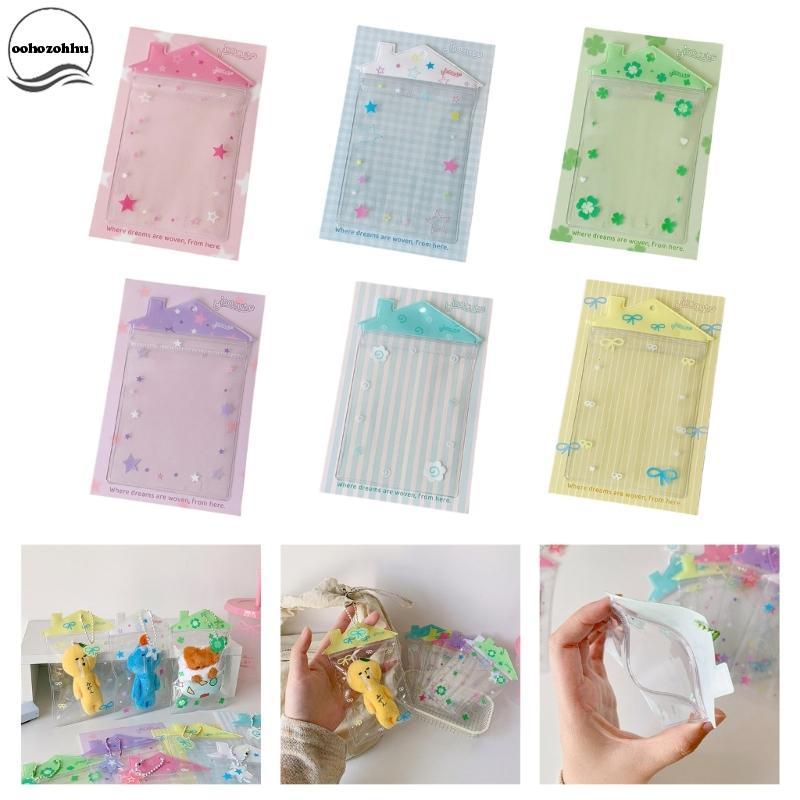 Ooh กล่องเก็บตุ๊กตา PVC ใสแบบพกพา House Shape การ์ด Organiser Sleeve