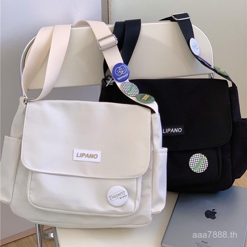 (D105)กระเป๋าสะพายข้าง Ins สไตล์เกาหลีรุ่นป่าความจุขนาดใหญ่กระเป๋า messenger หญิงญี่ปุ่นวิทยาลัยนักเ