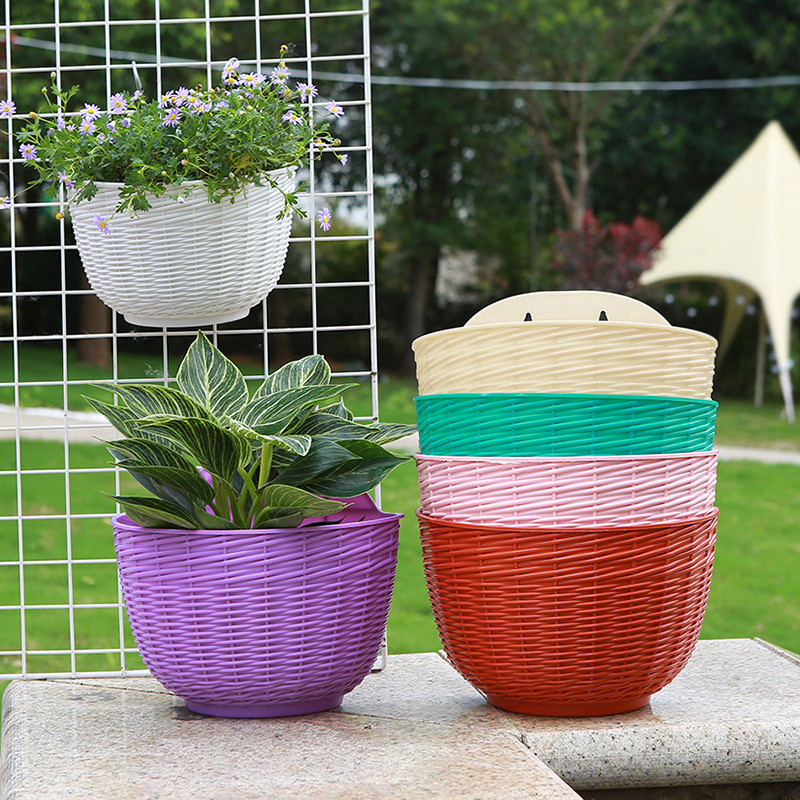 แขวนกระถางดอก ดีไซน์ครึ่งวงกลม กระถางดอก พร้อมตะขอแขวน วัสดุพลาสติกหนาพิเศษ สําหรับติดผนัง กลางแจ้ง - รูปที่ 7