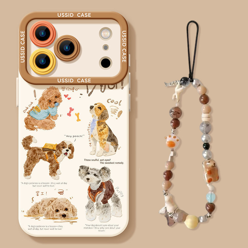 BOSTON ลูกสุนัขน่ารักเหมาะสําหรับ Huawei pura80 เคสโทรศัพท์ Redmi K80 สไตล์ใหม่ Xiaomi 17Pro Lanyard