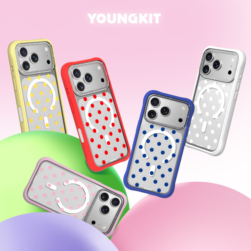 {Candy Polka Dot} youngkit Ape Gas Split Case เหมาะสําหรับ Apple 17ProMax เคสโทรศัพท์ iPhone16pro Ca