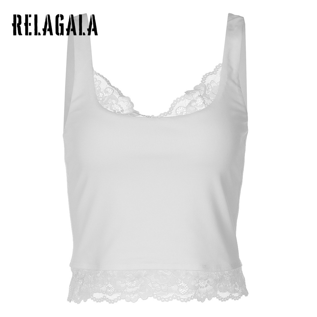 RELAGALA เสื้อชั้นในผู้หญิง ลายลูกไม้ Splicing เซ็กซี่ เสื้อลำลอง