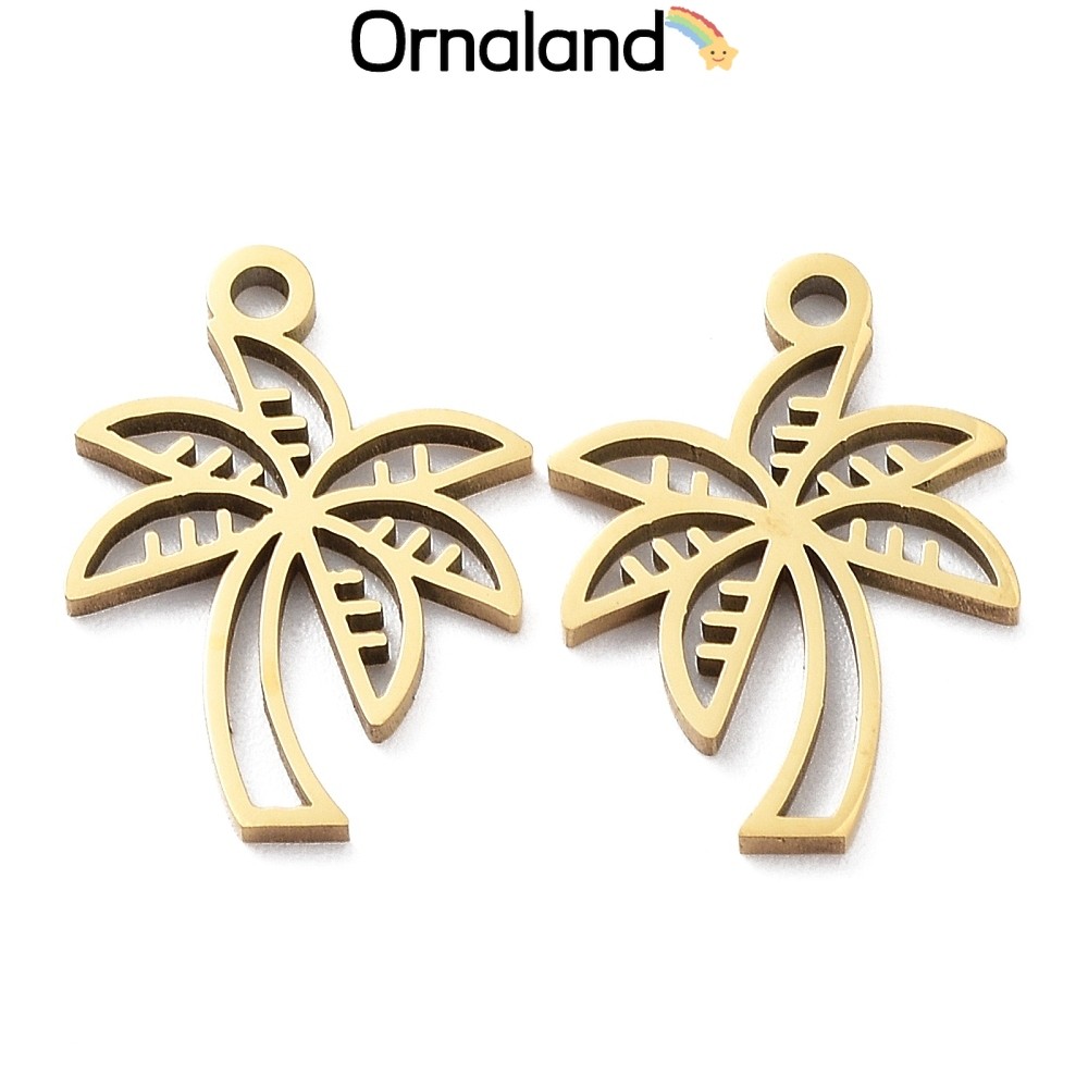 Ion Plating (IP) 316L สแตนเลส Nickle Free Coconut Tree Charm ทำจากสแตนเลส 316L แบบไม่มีนิกเกิล ขนาด 