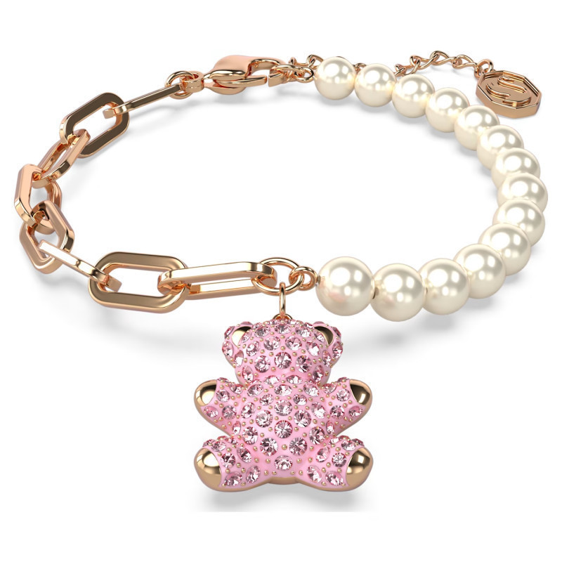 SWAROVSKI สร้อยข้อมือเพื่อผู้หญิง สีชมพูประดับตุ๊กตาหมี และเพชรเงินแท้ ส925 (พร้อมกล่อง) ราคา ถูกที่สุด ดีลบีเคเค แกลเลอรีภาพที่ 3