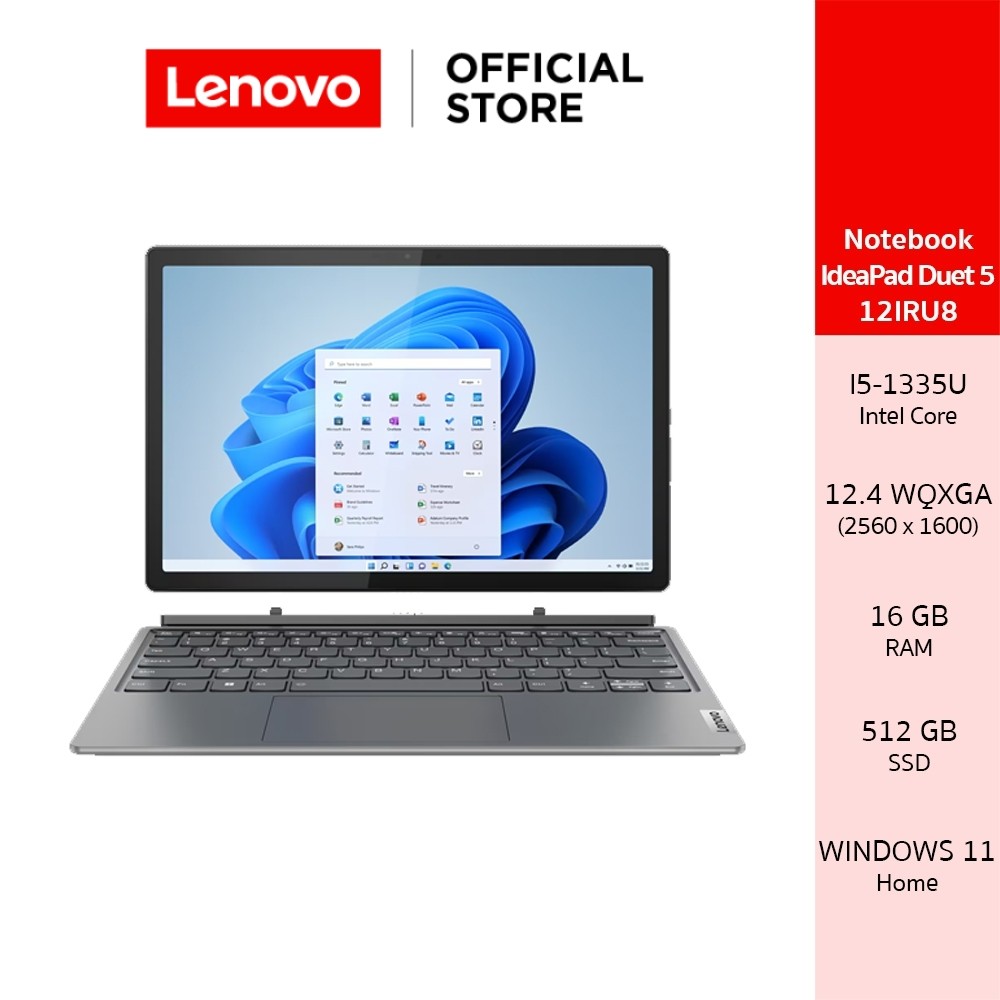 Lenovo IdeaPad Duet 5 12IRU8(83B30057TA)Notebook Intel I5-1335U 16GB SSD 512GB 12.4" WQXGA Pen & Tou