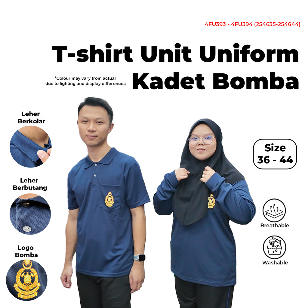 เสื้อยืดคอปก Katet Bomba ชุด Sekolah แขนสั้นและแขนยาว Baju ชุด Pelajar 4FU39&4FU394
