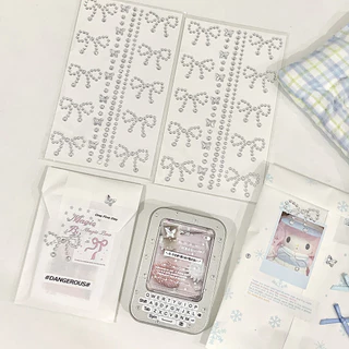 Ins Bowknot Crystal Sticker สติ๊กเกอร์สมุดภาพ DIY บรรจุภัณฑ์ของขวัญ