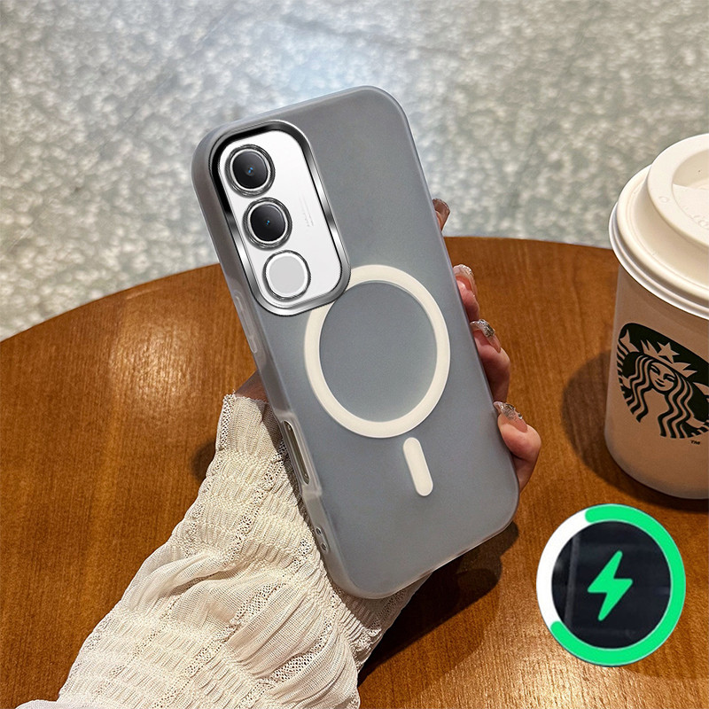 เหมาะสําหรับ VIVO Y19S PRO 4G Y29 5G เคสโทรศัพท์สีใหม่วุ้นกรณีแม่เหล็กไร้สาย frosted กรณี 032