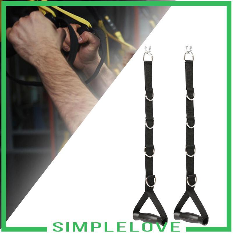 [เรียบง่าย] Tricep Bicep Strap กับ Handle ยืดหยุ่นสำหรับการออกกำลังกายหนักๆ