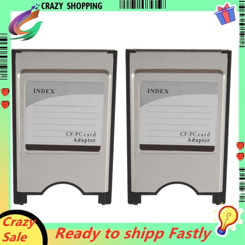 2PCS Compact Flash CF เป็น PC Card Reader CF ถึง PCMCIA อะแดปเตอร์การ์ด Reader สําหรับแล็ปท็อปโน้ตบุ