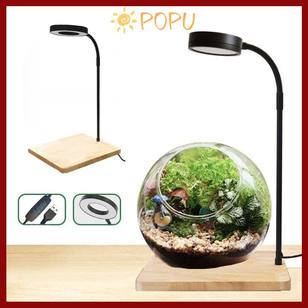 POPU ตู้ปลา LED โคมไฟ, 10W พร้อมไม้กระดานไฟภูมิทัศน์พิพิธภัณฑ์สัตว์น้ํา, Creative Retractable ความสูงมัลติฟังก์ชั่น USB ชาร์จพืช Growth Light Aquarium Lighting