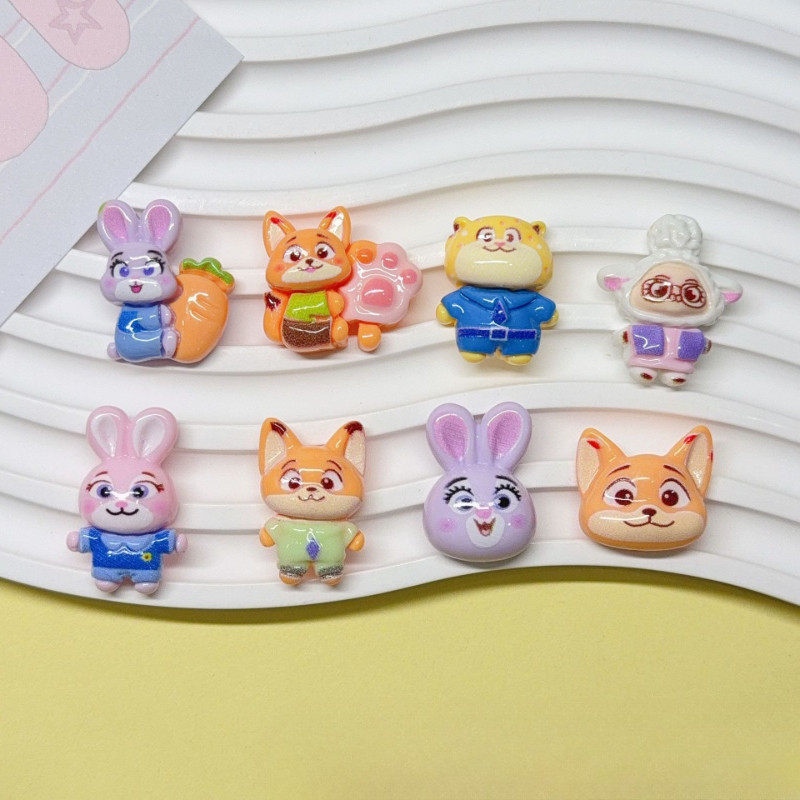 20 ชิ้นสัตว์น่ารักกระต่าย Fox เรซิ่น Charms สําหรับ DIY (3-58)