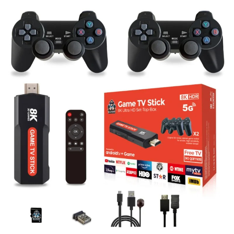 X2 PULS เกมทีวี Stick คอนโซลวิดีโอเกม Dual Wireless Controller เกมทีวี Stick 8K Retro เกมคลาสสิก Retro เกมสําหรับ PSP/PS1 4GSS