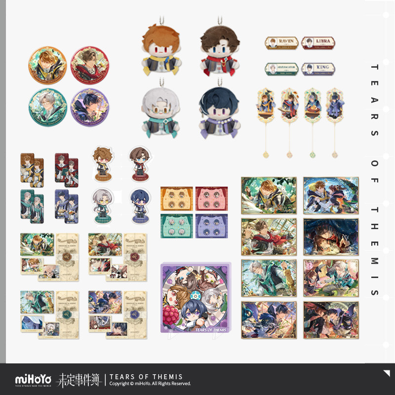 Sunsyea Tears of Themis Official Merch miHoYo Original XDMZ Series Badge พวงกุญแจกระดาษสี Raven Libra Adjudicator