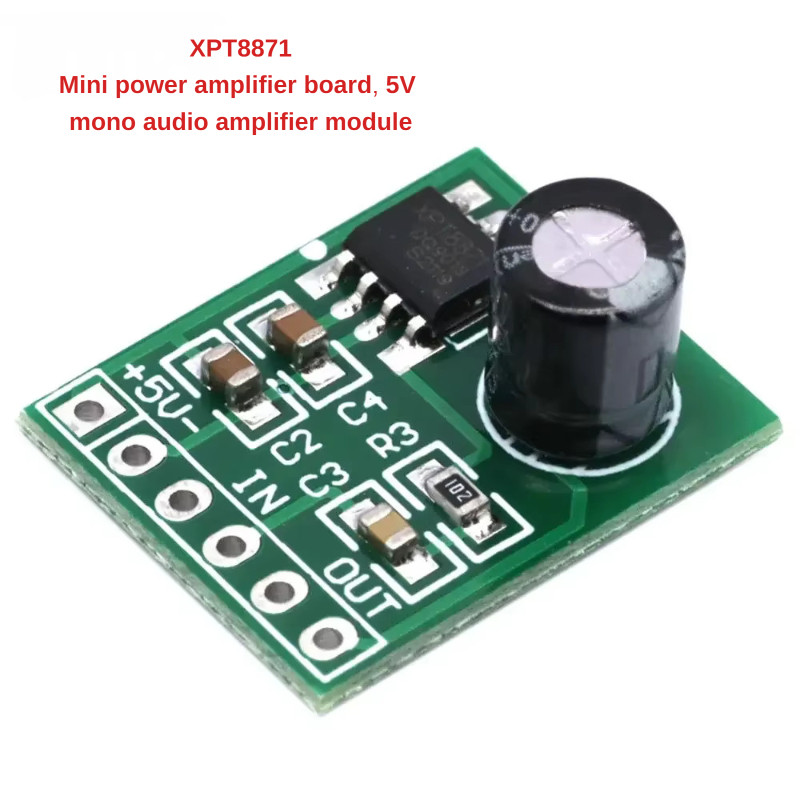 XPT8871 Mini Amplifier Board 5V Mono Amplifier Module DIY Mini Speaker Amplifier 5W