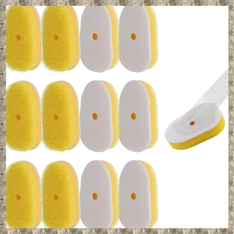 [zv0lma8i] จานทดแทนสําหรับแปรงขัดพื้น- รีฟิลฟองน้ําไม้กายสิทธิ์จาน 12 แพ็คสําหรับ รวมหัวฟองน้ํา