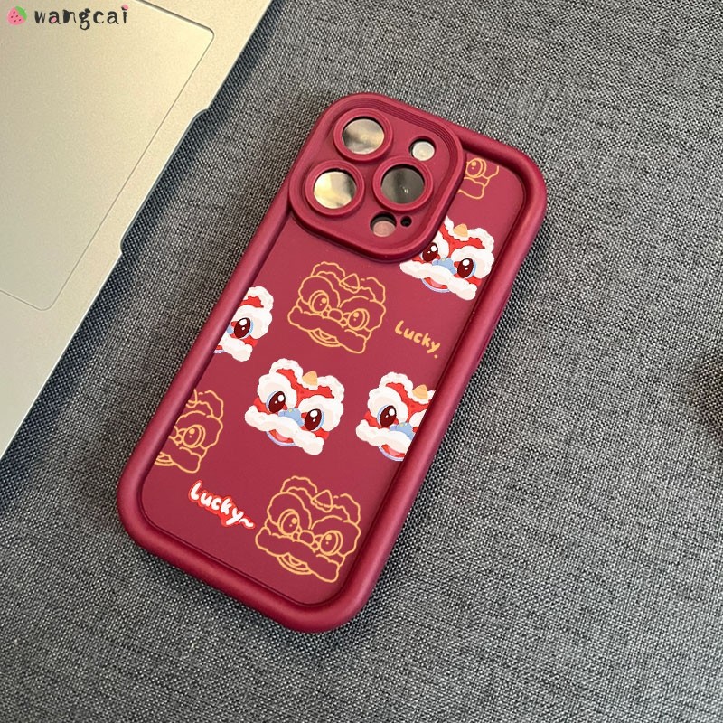 สําหรับ OPPO Reno 7 7Z 6 6Z 5 4 Pro Lite 5Z 5K 5F 4F 3 2Z 2F เคสโทรศัพท์ 2026 ตรุษจีนสีแดงสีเหลืองทอ