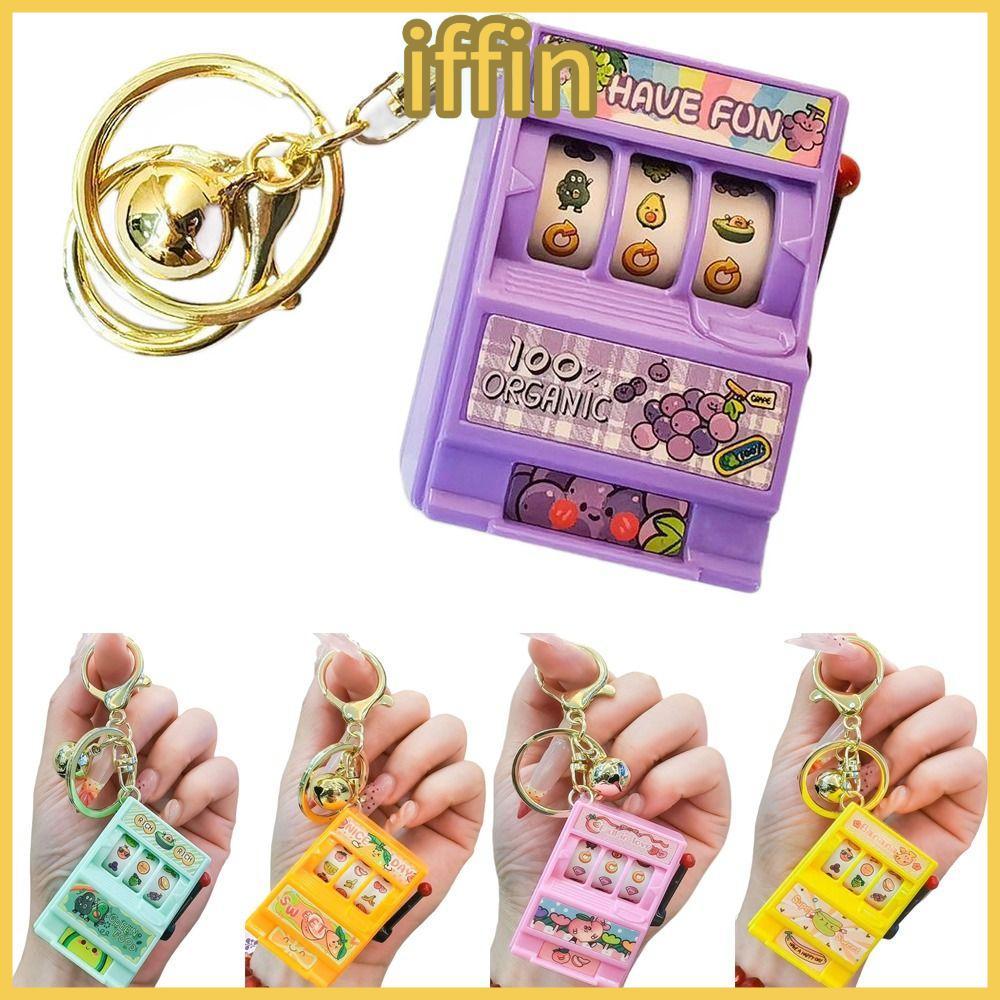 IFFIN พวงกุญแจ, Stress Reliever เกมหยอดเหรียญ Key Holder, ของเล่นคุณภาพสูง Mini Fruit Slot|เด็ก ผู้ใ