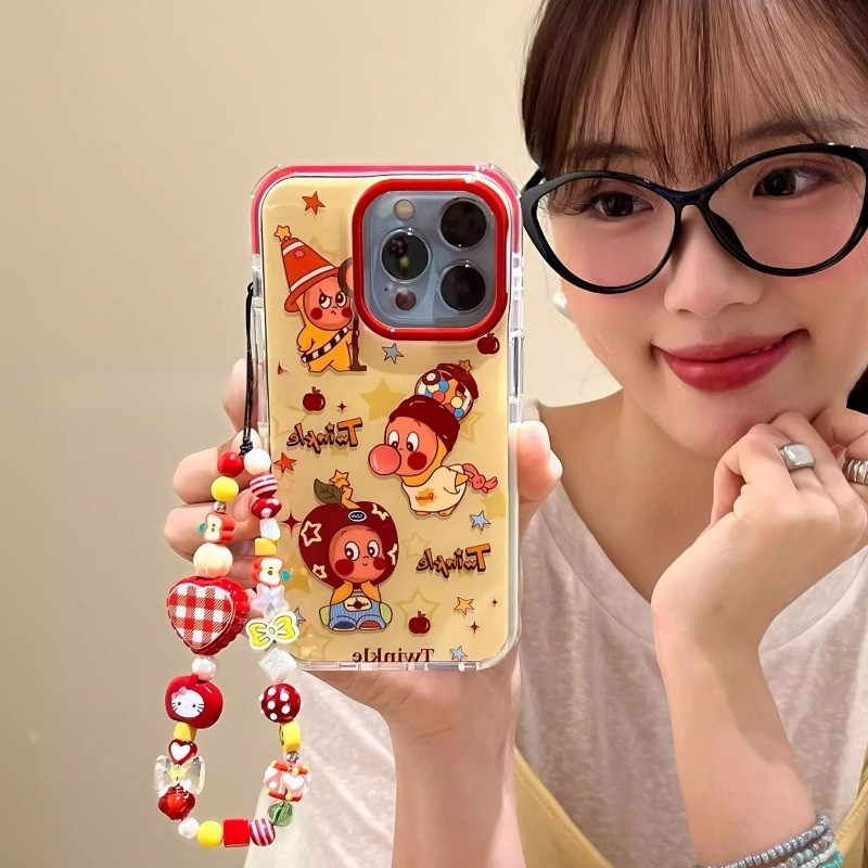 สําหรับ IPhone 17 16 15 14 PLUS 13 12 11 PRO MAX น่ารักการ์ตูน star คนคู่ anti fall เคสโทรศัพท์ soft cover