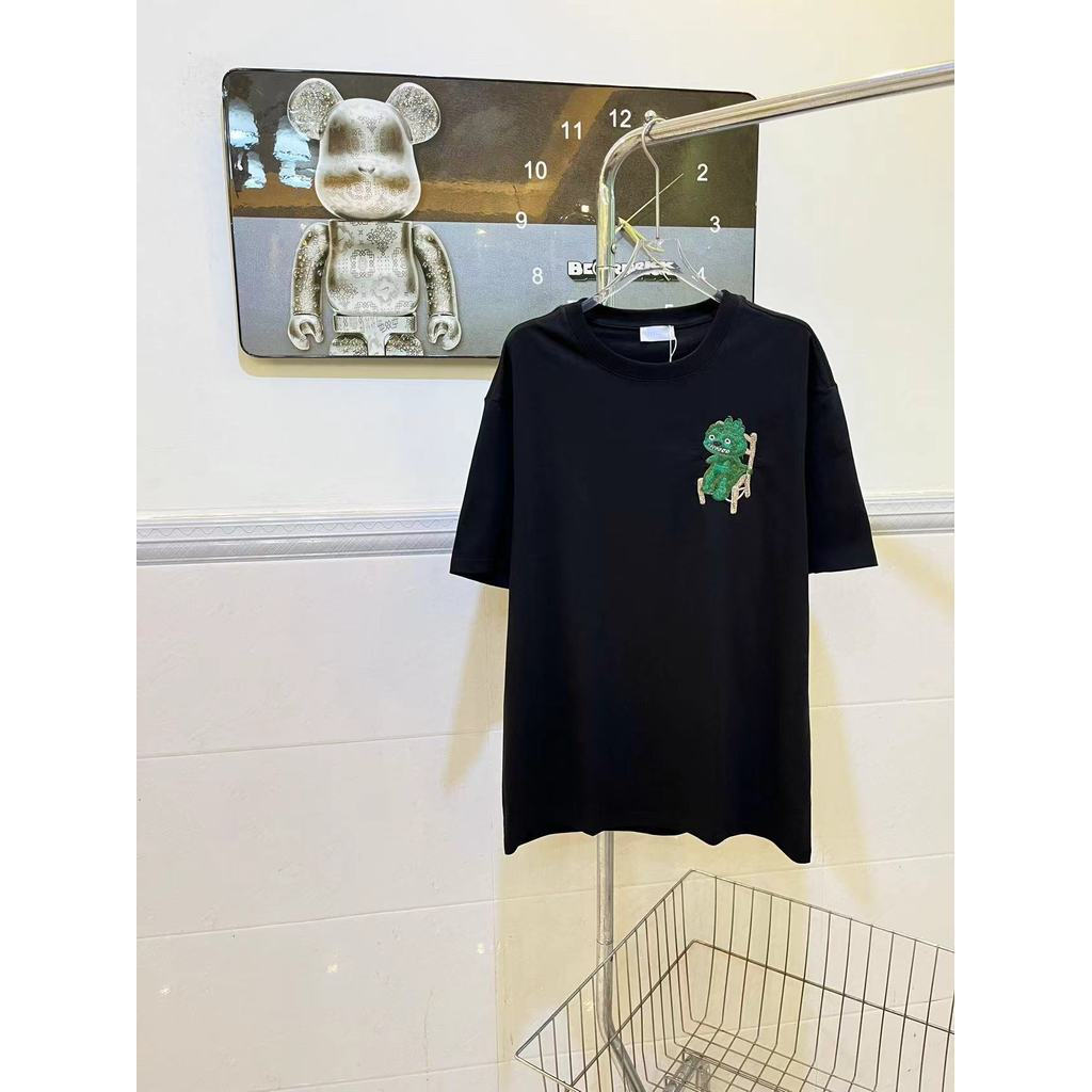 เสื้อยืดคอกลมแขนสั้น DIOR ผ้าฝ้ายแท้ สไตล์Basic สำหรับทุกโอกาส