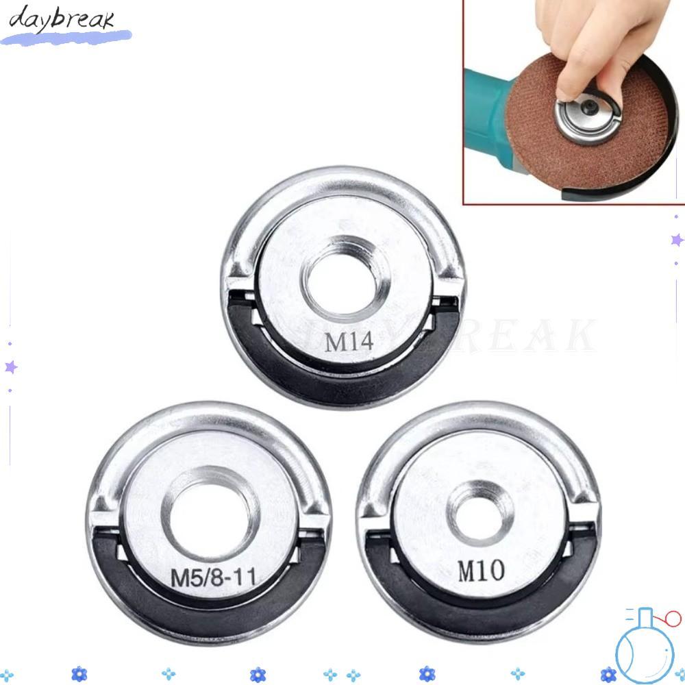 DAYBREAK เครื่องบดมุมแผ่นล็อค, M10 M14 5/8-11 แบบพกพา Auto-Locking Flange Nut, ของขวัญ Chuck เครื่องมืออุปกรณ์เสริมมัลติฟังก์ชั่น Chuck เครื่องบดกดแผ่น