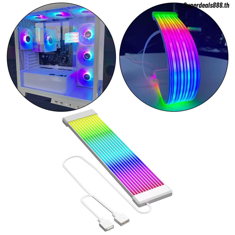 5V 3Pin ยืดหยุ่น Light Bar 8Pin 24Pin PSU RGB Cable Extensions สําหรับ PC Case