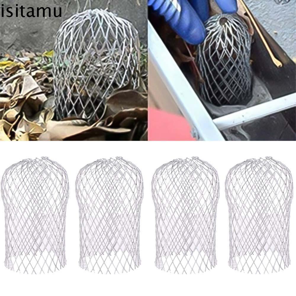 ISITAFT 4ชิ้นกรองรางน้ํา,ตาข่ายพับหน้าจอกรองป้องกันการล็อค,ที่มีประสิทธิภาพขยายอลูมิเนียมสนิมเงินท่อระบายน้ําชั้นกรองรางน้ําทําความส