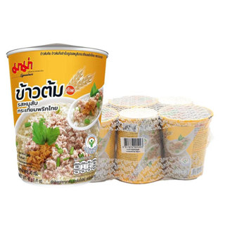 มาม่า ข้าวต้ม รสหมูสับกระเทียมพริกไทย 35 กรัม x 6 ถ้วย (MAMA…