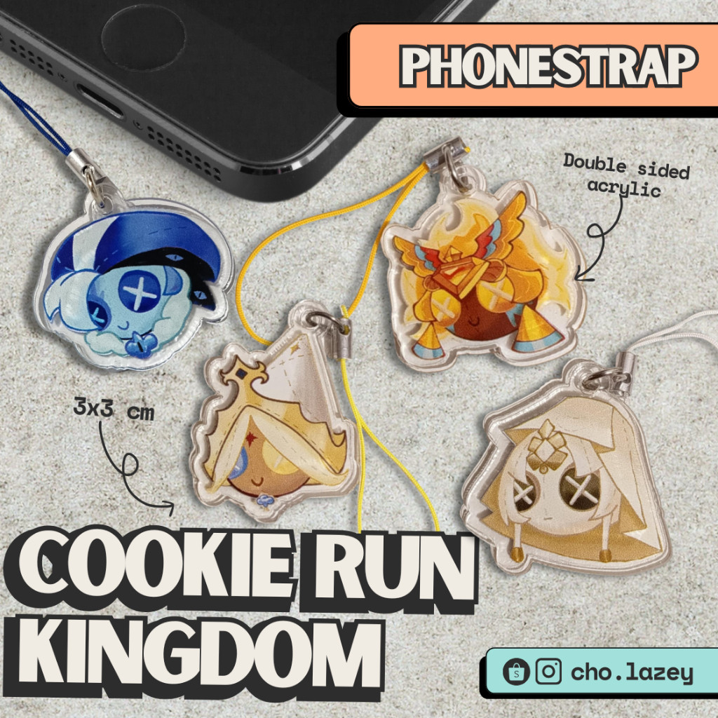 Fanmerch Gantungan Handphone akessoris HP Phonestrap akrilk Cookie Run Kingdom art โดย Cho.lazey