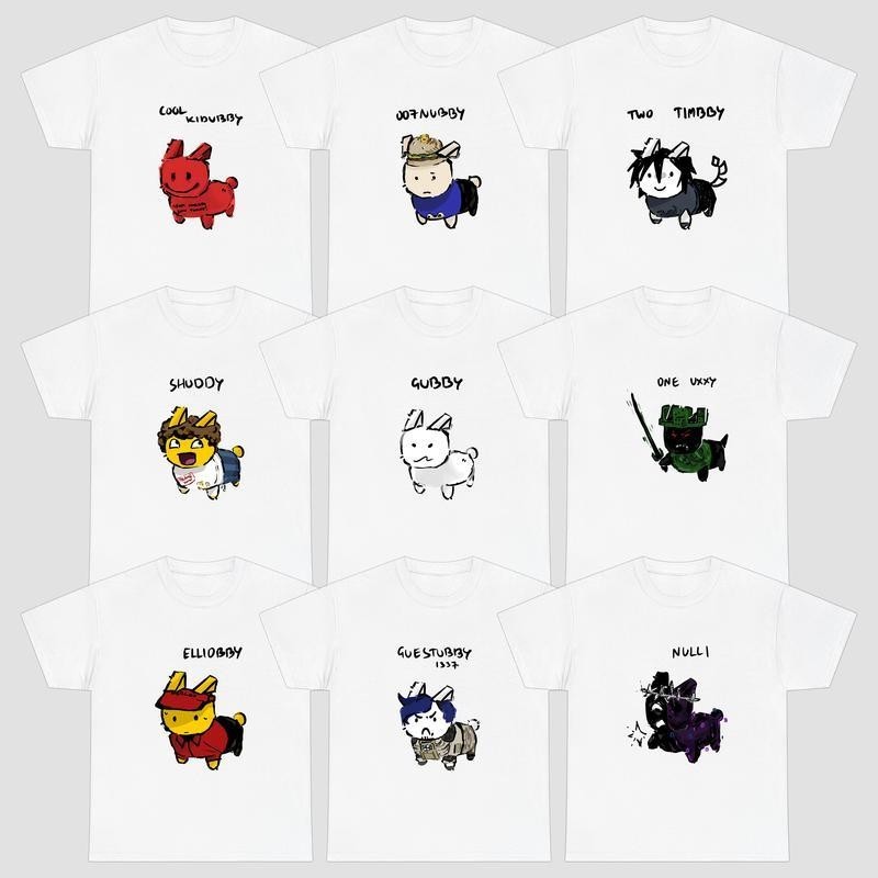 coolkidd, Shedletsky Blame John, Gubby,Forsaken Two Time,  007n7 Roblox เสื้อยืดคอกลมสีขาว #1 S-5XLS