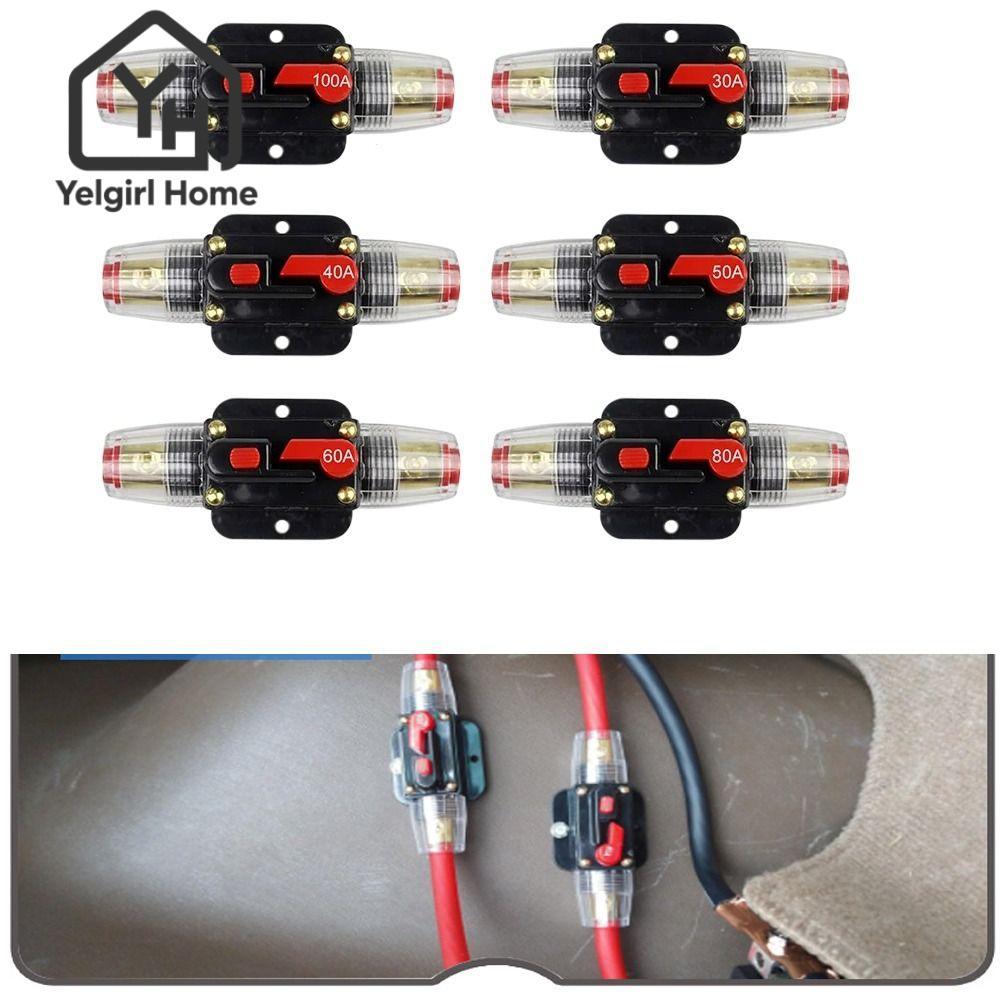 YELGIRLB DC Resettable Circuit Breaker สําหรับขั้วต่อโซลาร์เซลล์ 60A 50A 40A 30A Self Recovery Circu