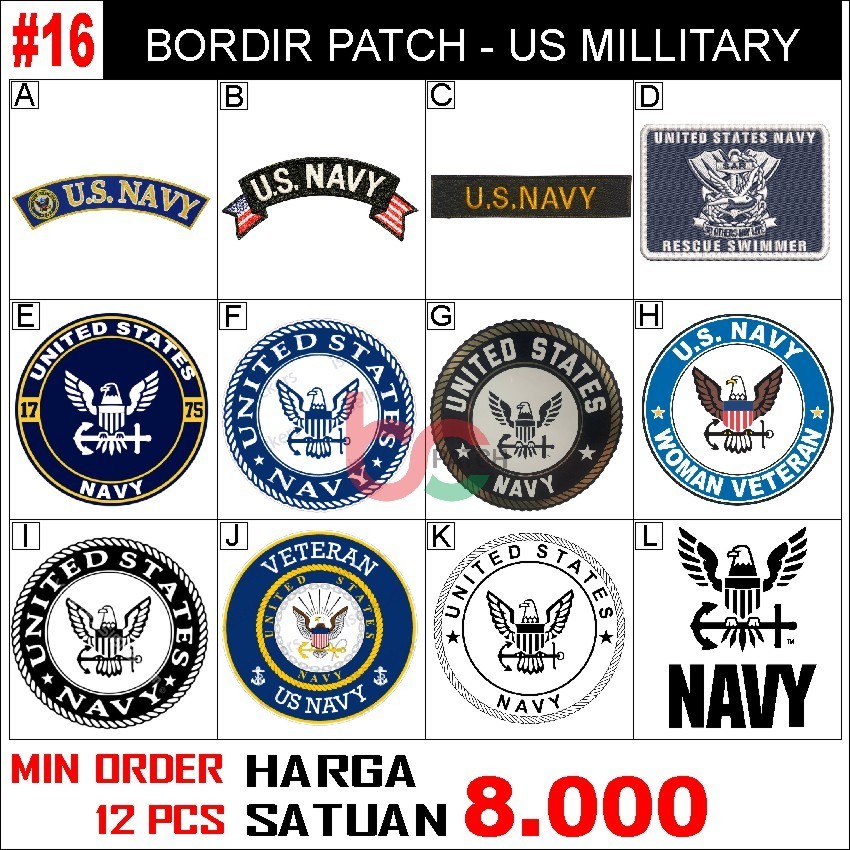 HDP 16 PATCH EMBROIDERY US ARMY MILLITARY INSIGNIA USAF NAVY RETIVER WW2 RANK VETERAN AIR/SPECIAL FO
