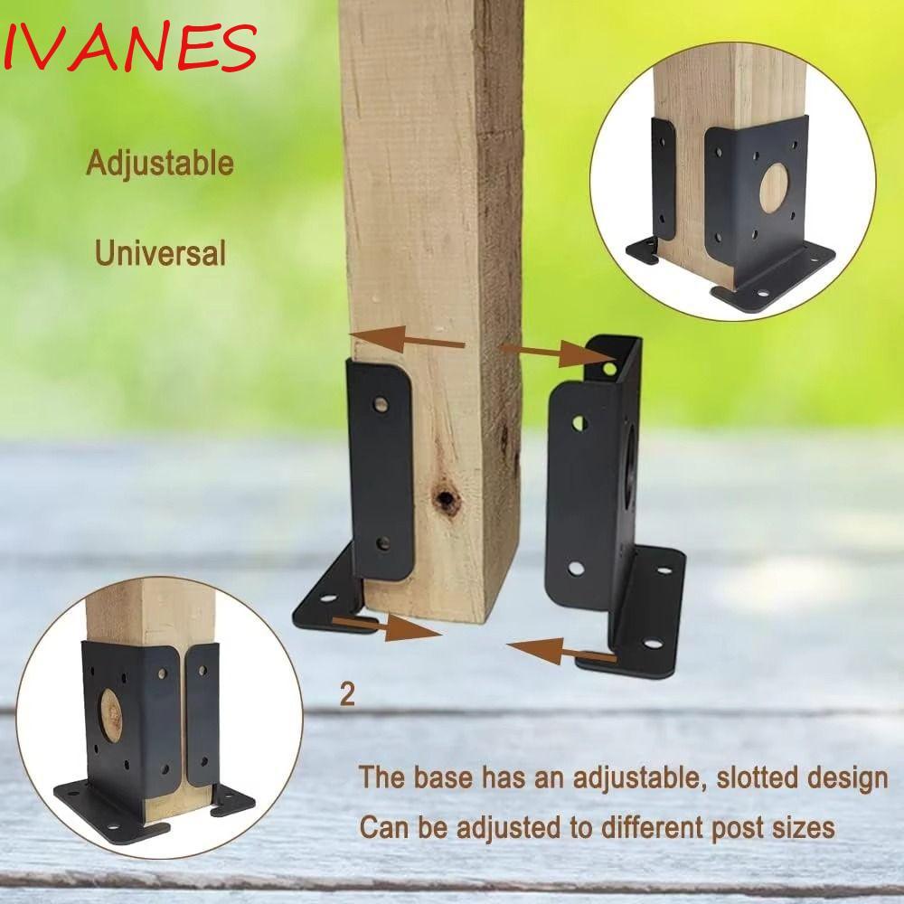 IVANES 2 ชิ้นโพสต์ฐานวงเล็บ,ติดตั้งง่าย 3.5x3.5 นิ้วโพสต์ไม้รั้ว Pergola วงเล็บ, รองรับที่ทนทานปรับอ