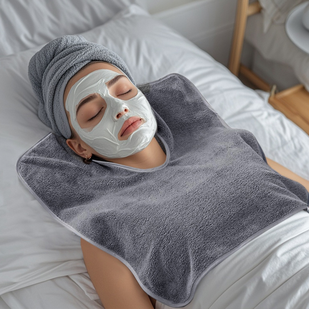 2 Soft U-Shaped Towel, Lightweight Beauty Face Towel, Gray/White, Facial Beauty Care Matching Produc