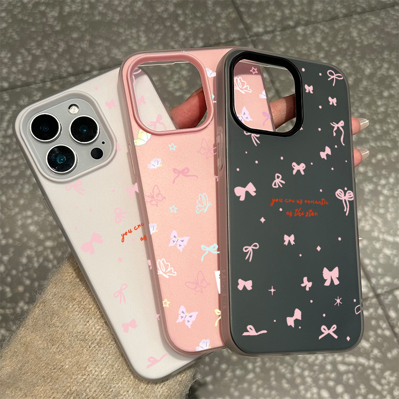 เข้ากันได้กับ iphone 15 Pro Max Pita merah muda mengisi skrin 12 13 14 11 Pro Max Casing xr xs Max 7