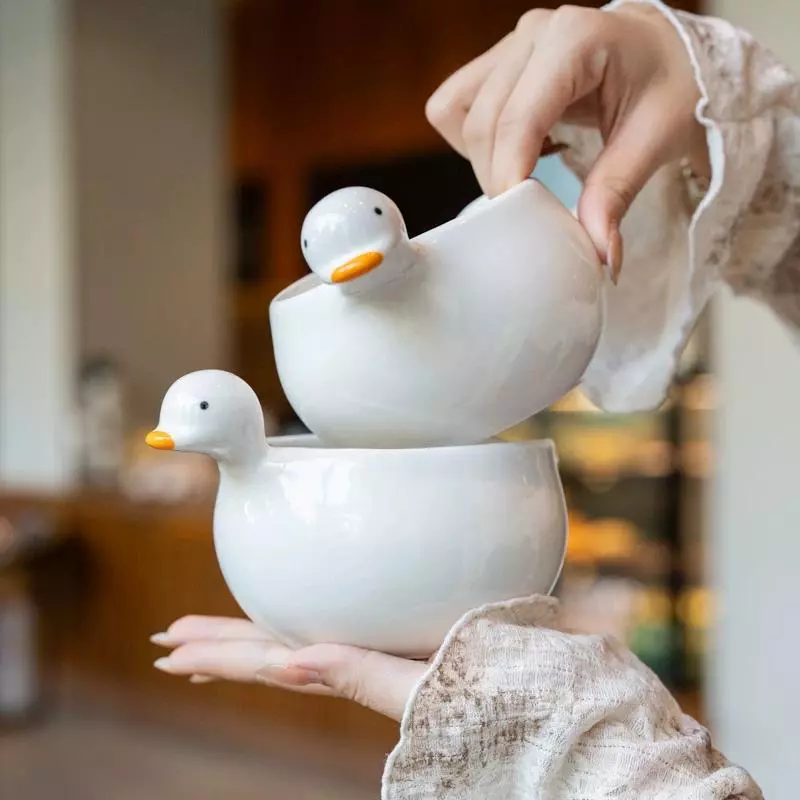 ถ้วยชงมัทฉะ  chawan ทรงเป็ดน้อย ปากเทราท์รินไม่หก [ความจุ400ml] เซรามิกเนื้อหนา จับถนัดมือ thumbnail 7