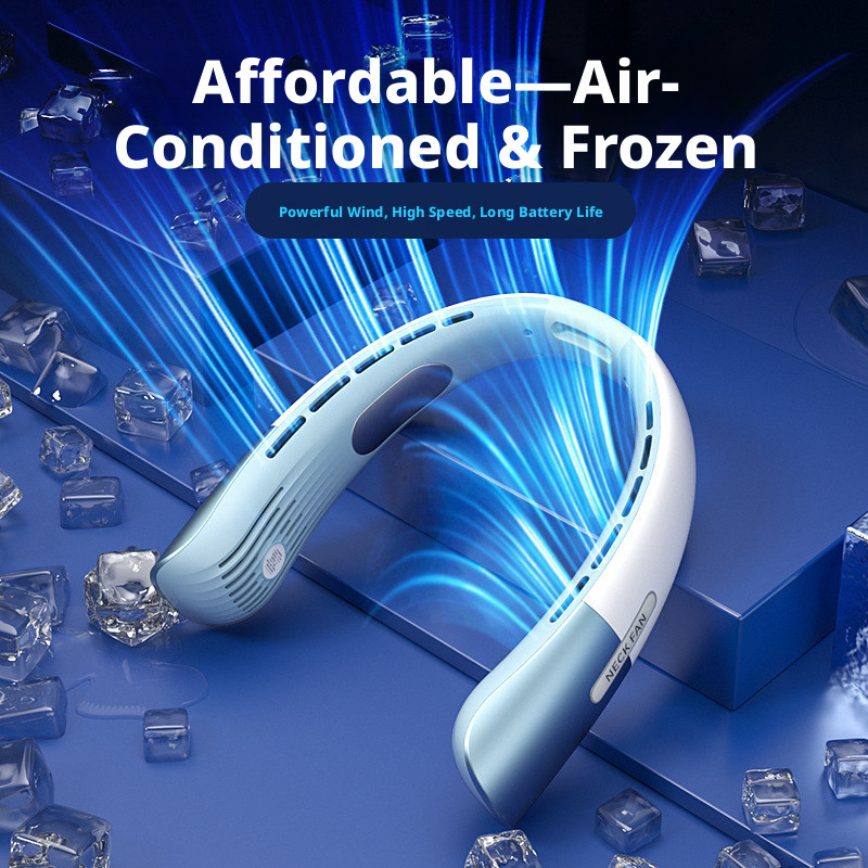 Spot Goods Halter Fan Silent portable cooling air conditioner fan Ultra-long battery life bladeless 