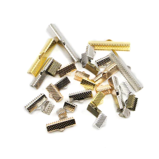 50ชิ้น ตัวปิดจบสายริบบิ้น 6-40mm สําหรับ DIY ทําสร้อยคอ สร้อยข้อมือสายหนัง เครื่องประดับ คุณภาพดี แข็งแรง