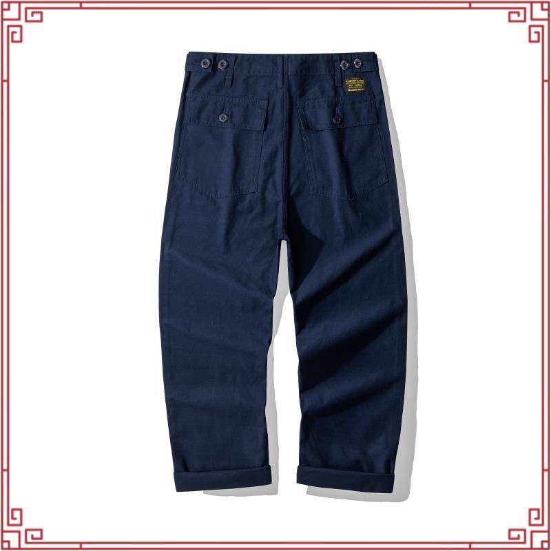 Okonkwo อเมริกันย้อนยุค OG107 กางเกงขายาว ชุดทํางาน กางเกงลําลองซาตินกางเกงหนา OG-107 กางเกงขนมปัง