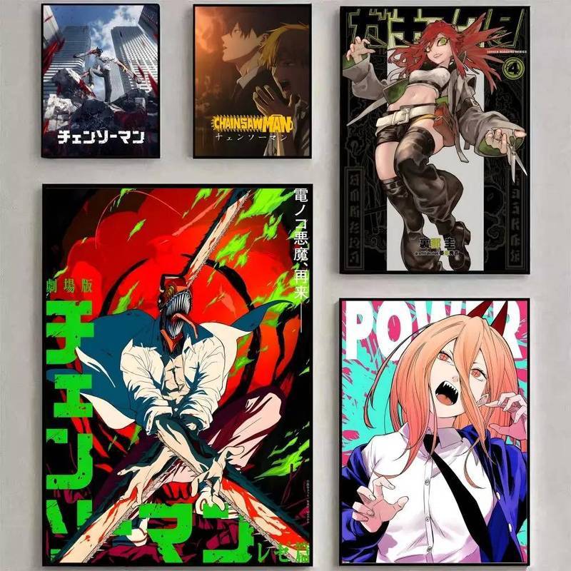 Chainsaw Man ภาพยนตร์ Reze Arc อะนิเมะ HD กันน้ําผ้าใบ Art โปสเตอร์ Frameless Wall Decor สําหรับห้อง