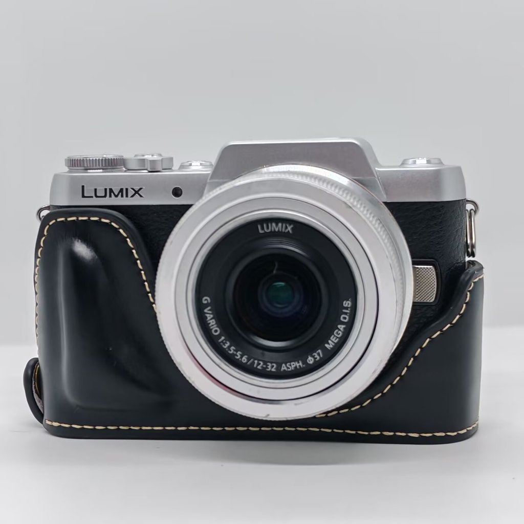 ด้ามจับครึ่งเคสกล้องหนัง PU สําหรับ Panasonic Lumix GF10 GF9 GF8 GF7