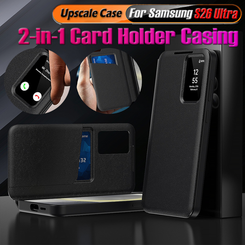 SAMSUNG คําตอบอย่างรวดเร็วผู้ถือบัตรซองหนังสําหรับSamsung Galaxy S26 UltraปลอกกันกระแทกMatte Coverสํ