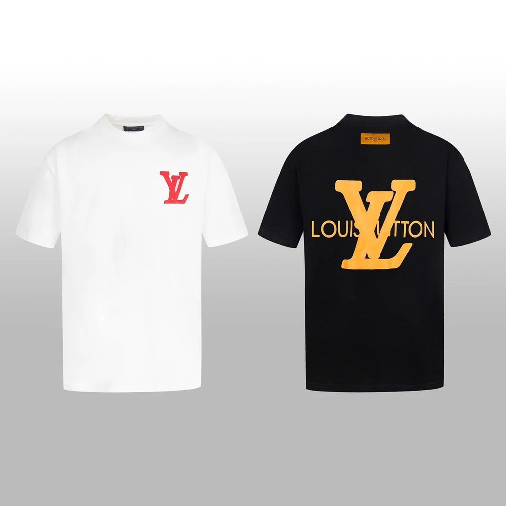 L * OUDIS VUIT#TON /L * V2026 Star Early Spring เสื้อยืดแขนสั้นสไตล์ใหม่ผู้ชายผู้หญิงคู่สไตล์ Casual